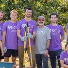 Marc B. Hahn with KCU students at WE CARE Day